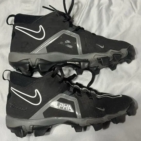 Nike Alpha Youth Baseball Cleats  Size US 4Y Black White - Picture 3 of 3
